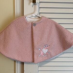 Pink Kids Cape with Embroidered Sheep